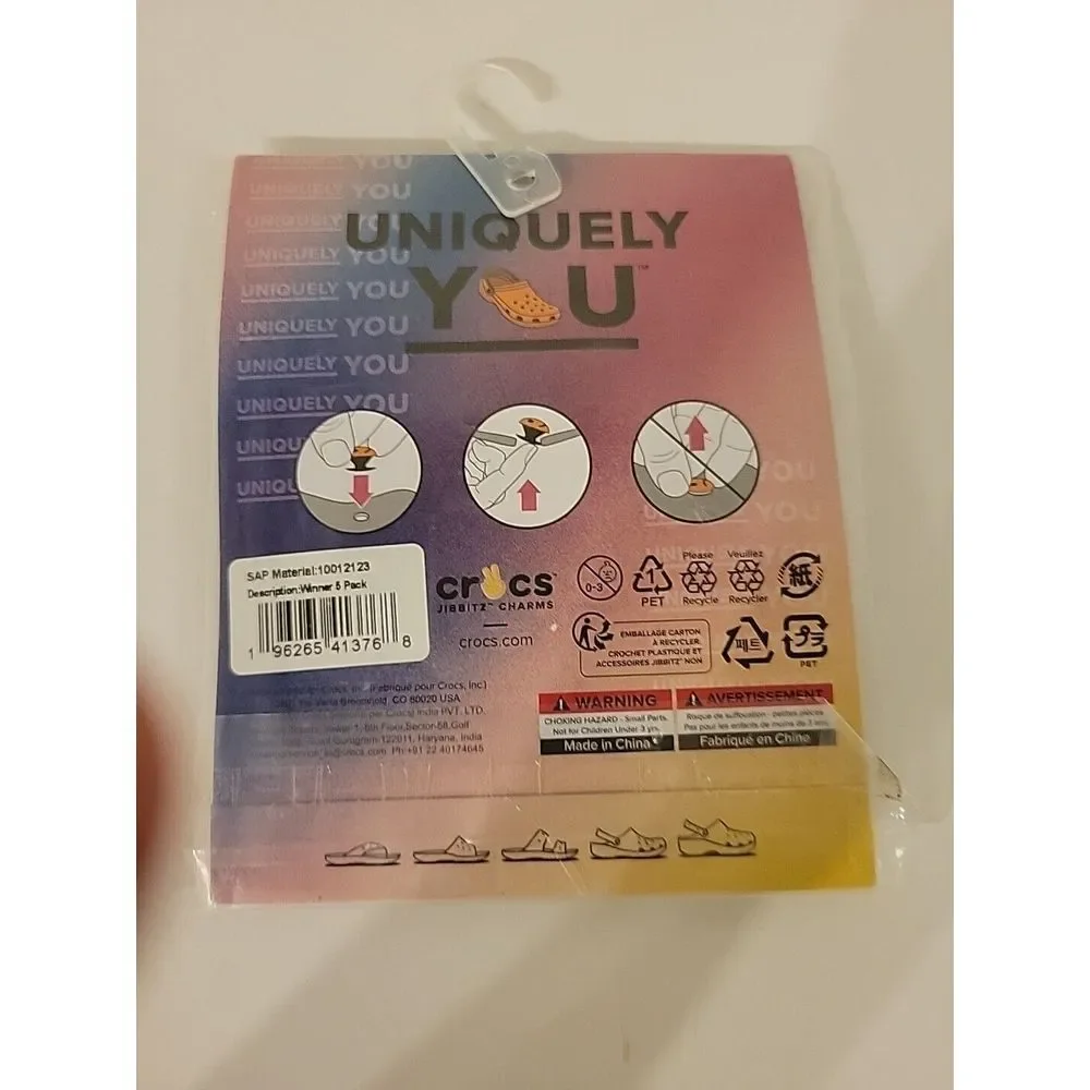 Crocs Uniquely You - CHAMPIONS-‎ THE GOAT  Jibbitz Charms 5 Pack